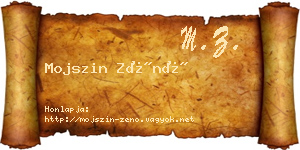 Mojszin Zénó névjegykártya